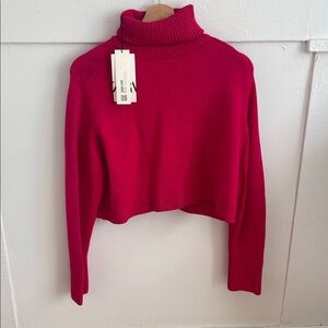 NEW Zara Women's Pink Turtleneck Sweater